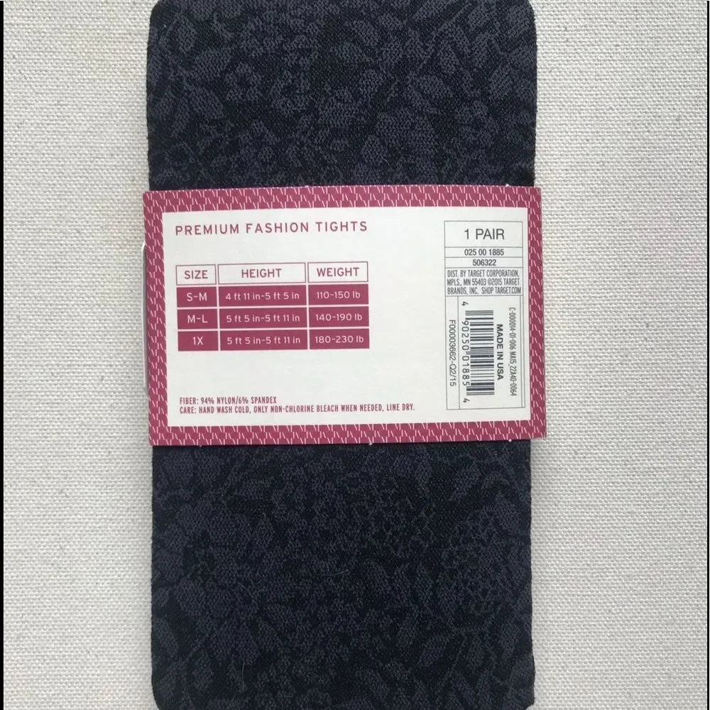 Merona Premium Fashion Tights Floral New